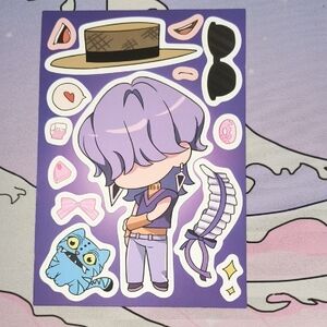 Purple Cartoon Character Sticker Set Kpop Demon Hunters Mystery Saja BoysHuntrix